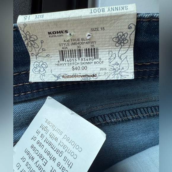 Mudd Girls Skinny Boot Low Rise Jeans NWT - Size 15 (Juniors) - Picture 7 of 7
